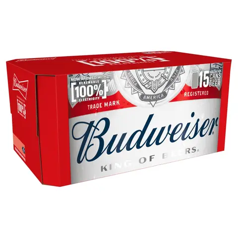 Budweiser 15x440ml Cans Beer (Abv 4.5%)