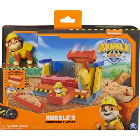 Paw Patrol Rubble & Crew Werkplaats Speelset - Rubble Figuur, 5 cm