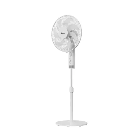 Midea 16'' Pedestal Fan - White, 3 Speed Settings, 90° Oscillation, 2H Timer,  - MPF23MTWUK