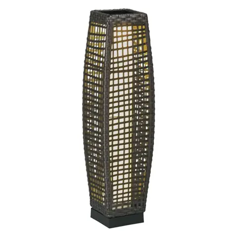 Outsunny Solar Stehlampe Rattan Solarlampen mit Lichtsensor Automatische LED Solarleuchte im Boho-Stil IP44 Wasserdichte Solarlampe Outdoor Lampe Akku Solarlaterne für Garten Balkon Rasen Hof