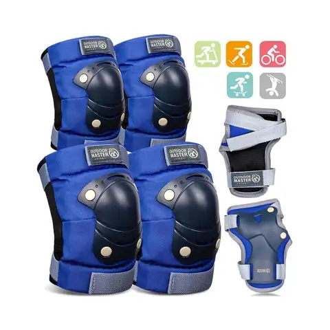 OutdoorMaster Kids Elbow & Knee Pads Blue M
