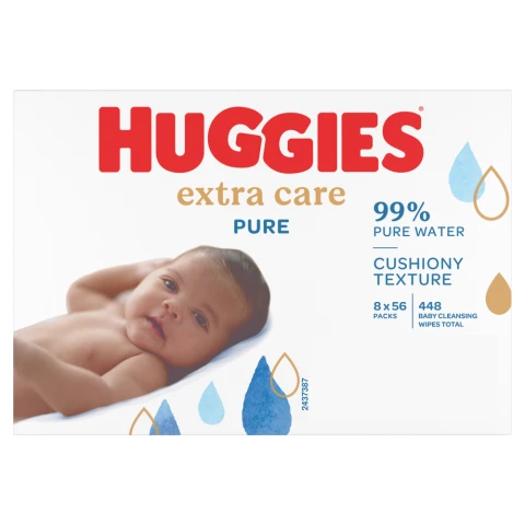 Huggies Pure Extra Care 8 X 56 Wipes