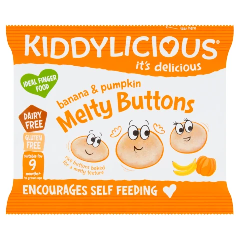 Kiddylicious Banana & Pumpkin Melty Buttons 9+ Months  6G