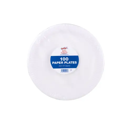 9in White Paper Plate (Royal Markets)