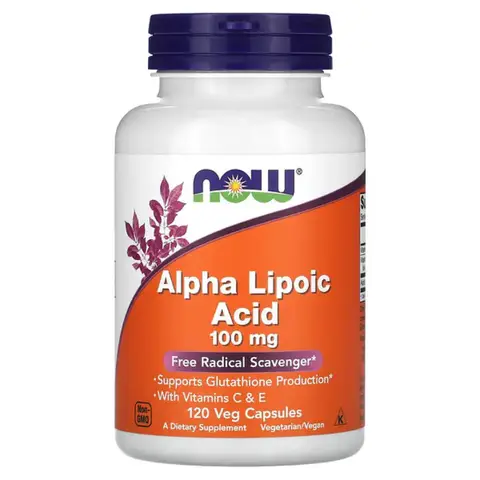 NOW Foods Alpha Lipoic Acid + Vitamin C + Vitamin E Antioxidant 100mg Immune Support Capsules - 120 Vegan Capsules