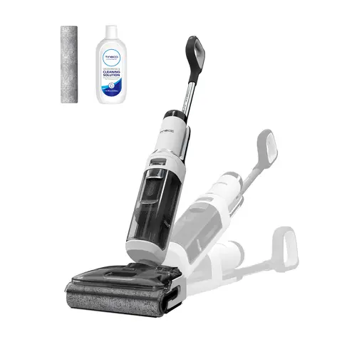 Tineco Floor One Stretch S6 wet and dry vacuum cleaner, 180° flat design, vacuum mop, 13cm lying height, 70°C, 5min FlashDry self-cleaning, 3-sided edge cleaning, 40min running time, cleaning under deep furniture