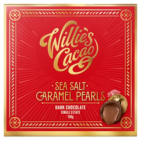 Willie's Cacao Sea Salt Caramel Black Pearls 150g
