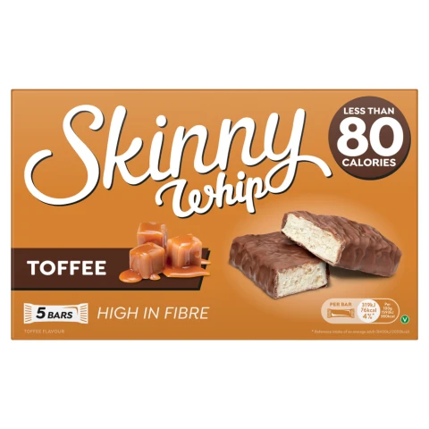 Skinny Whip Toffee And Chocolate 5 Bars 100G