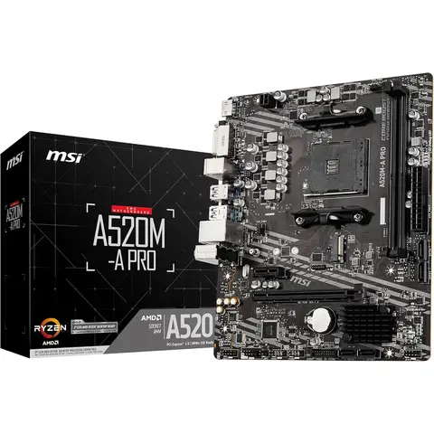MSI A520M-A PRO motherboard AMD A520 Socket AM4 micro ATX