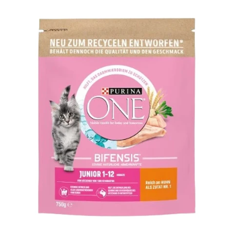 Purina ONE BIFENSIS Junior Huhn Reich an Huhn und mit Vollkorn-Getreide 6 x 750 g