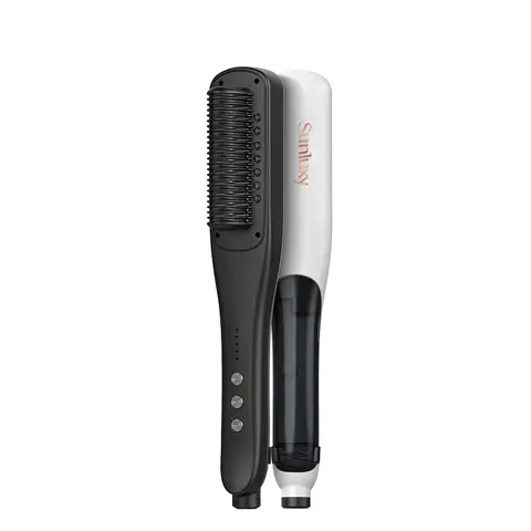 Sunluxy KD880 Peigne lissant vapeur, Hydratation par pulvérisation, Coiffage en un seul peigne, Chauffage PTC uniforme, Soin capillaire, Réservoir d'eau à vapeur, Verrouillage de l'hydratation et effet anti-frisottis, Fer à lisser coiffage rapide maison