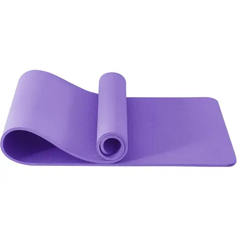 Gute Nacht Yoga-Matte Übungs-Matten Workout Pilates Fitness-Matte für Frauen und Männer, rutschfest, 10 mm dick, hochdichte Turnmatte mit Tragegurt, TPE 183 x 61 x 1 cm (Grün/Schwarz) Lila 183*61*1cm