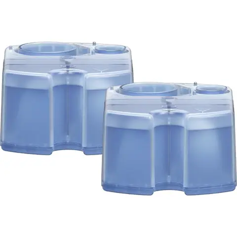 Braun 3-in-1 Scheerapparaatverzorgingsreinigingscartridges voor reinigingsstations - Originele cartridges - Reinigt scheermesjes 10 keer beter dan water, Scheerhoofdreiniger, Verwijdert haren en huiddeeltjes - Verpakking van 2