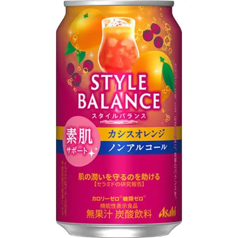 Asahi Style Sparkling Water Cassis & Orange Flavour 350ml