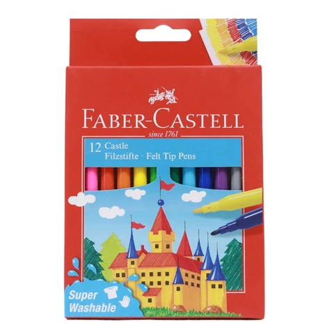 FABER-CASTELL Feutres 12 pièces Étui Cartonné Assorti