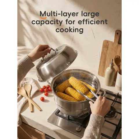 PURECOOK Stainless Steel Steamer Series | 304 Stainless Steel | PURECOOK 7-Piece Steamer Set