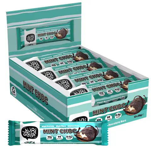 YuBi Bar Protein Nutrition Bar Protein Bars Mint Chocolate Flavour - 12 x 35g