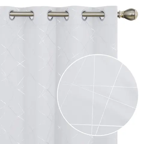 Deconovo Lot de 2 rideaux occultants blancs - 132 x 183