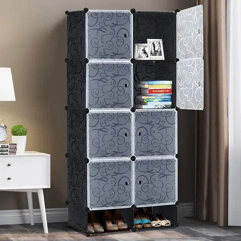 Eintüriger Kleiderschrank schwarz