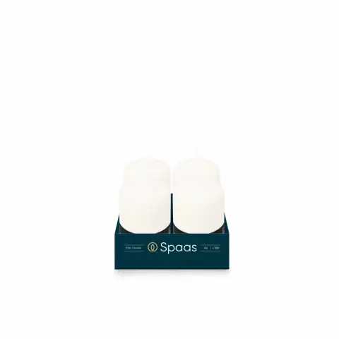 Spaas Pillar Candle Unscented White D:5xH:8cm 4pcs