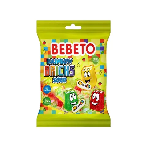 Bebeto J Rainbow Bricks Zuur 80 g