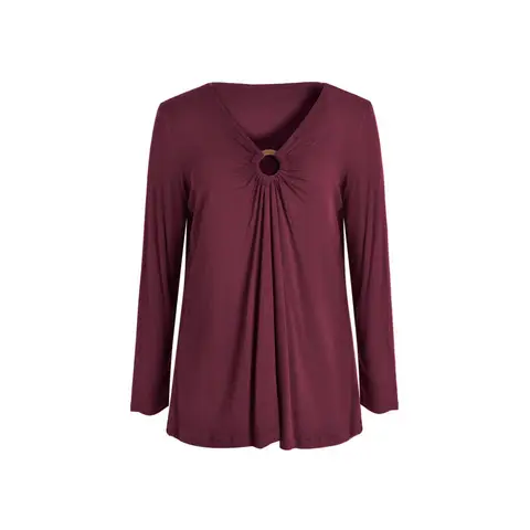 IZURIA v-neck wine red long sleeved top  XL