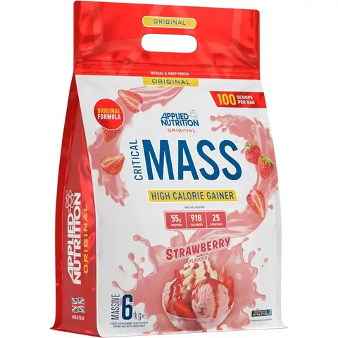 Applied Nutrition Critical Mass Original Weight Gain Support Strawberry Powder Flavour - 6kg