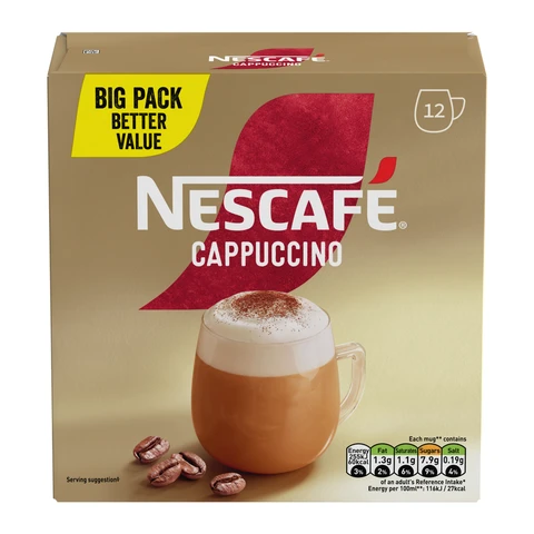 NESCAFÉ Cappuccino Instant Coffee 12 Sachets 186g