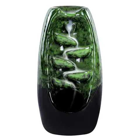 JU7CER 1PC Lucky All-Around Kiln-Changed Green Incense Holder - Classic Style, Ideal for Christmas Home Decoration and Floor Display