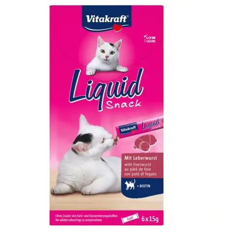 Vitakraft Katzensnack Liquid Leberwurst + Biotin 6 x 15 g