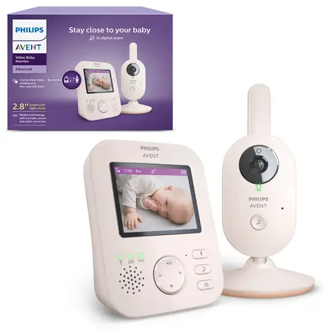 Philips Avent Advanced Video Baby Monitor SCD881/05 - Coral Cream