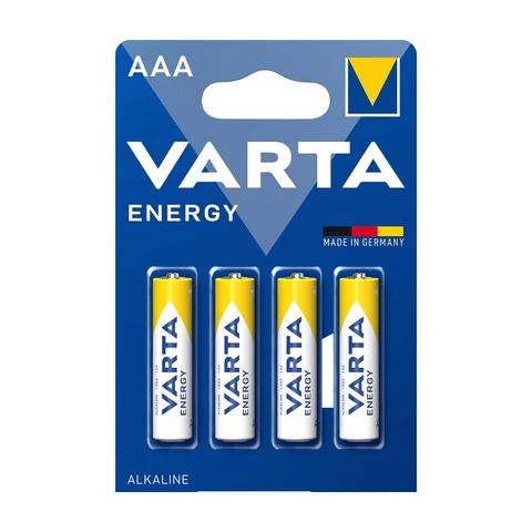 VARTA Batterie Alkaline, Micro, AAA, LR03, 1,5V Energy, Retail-Blister (4er-Pack)