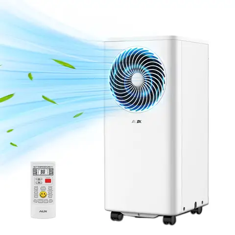 【Sommer-Aktion】 AUX 3-in-1 mobile Klimaanlage 9000 BTU, Energieeffizienzklasse A, WLAN & Fernbedienung, 4 Modi, Selbstentwässerung, R290-Kältemittel, Waschbarer Filter, Inklusive Fenster-Set