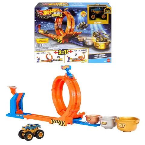 Hot Wheels Monster Trucks Loop & Flip Trophy Challenge