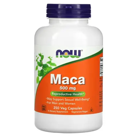 NOW Foods Maca Vitality 500mg Capsules - 250 Vegan Capsules