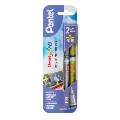 Pentel Fine Paint Marker Gold & Silver Pack of 2