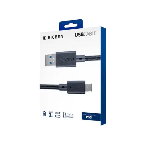BigBen Charging and Data Transfer USB Cable - 3M (PS5)