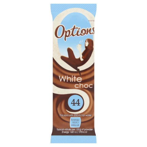 Options White Chocolate Sachet 11g