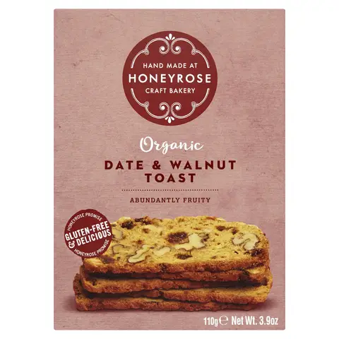 Honeyrose Organic Date & Walnut Toast 110g