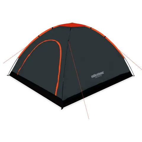 Milestone 4 Man Dome Tent - Charcoal