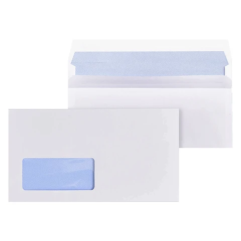 Triplast Envelopes Paper Self Seal Window 110x220mm White Pack of 100