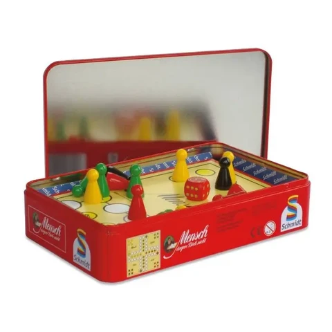 Schmidt Spiele 51204 Mensch ärgere Dich Nicht, Bring Mich mit Spiel in Metalldose, bunt