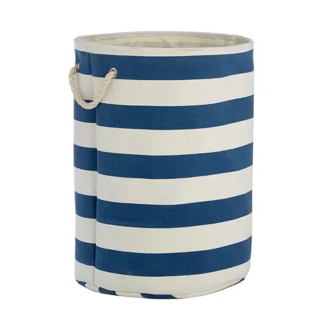 Interiors by Premier Nautical Blue And White Stripes Laundry Hamper