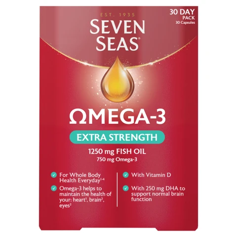 Seven Seas Omega-3 Fish Oil Extra Strength with Vitamin D 30 Capsules