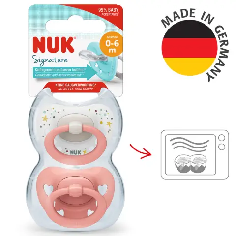 Nuk Signature Silicone Soother Size 1 x2 Girl