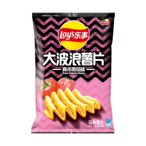 Lays Big Wave Potato Chips Tomato flavour 70g 乐事大波浪薯片真浓番茄味70g