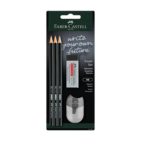 FABER-CASTELL Crayon 1111 HB - Pack de 3 pour l’école sous blister