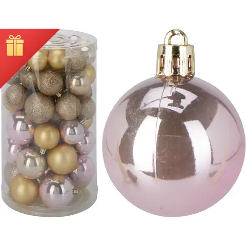 Koopman Kerstballen Set 60st Goud/Roze