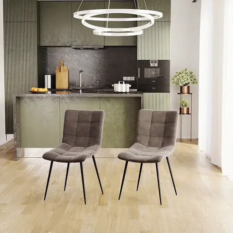 Vida Designs Dining Chairs Richton Charcoal 2pcs