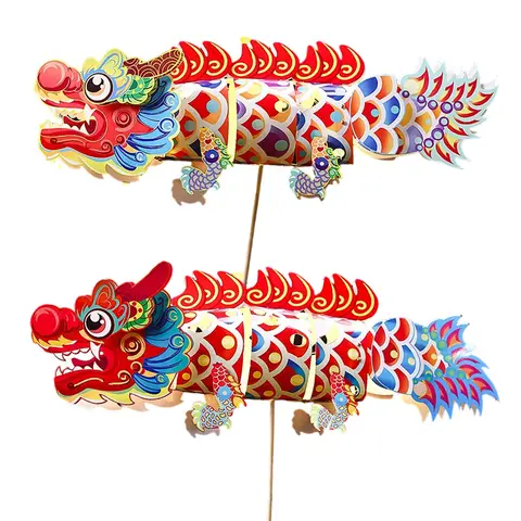 DIY Chinesisches Neujahr Drachentanz – traditionelle Handheld-Festival-Party-Dekorationen, 2er-Set (ohne Lichter), Neu-Jahr-Angebot, Top-Geschenkideen